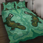 Aboriginal Dots Art Painting with Platypus Quilt Bed Set No 2