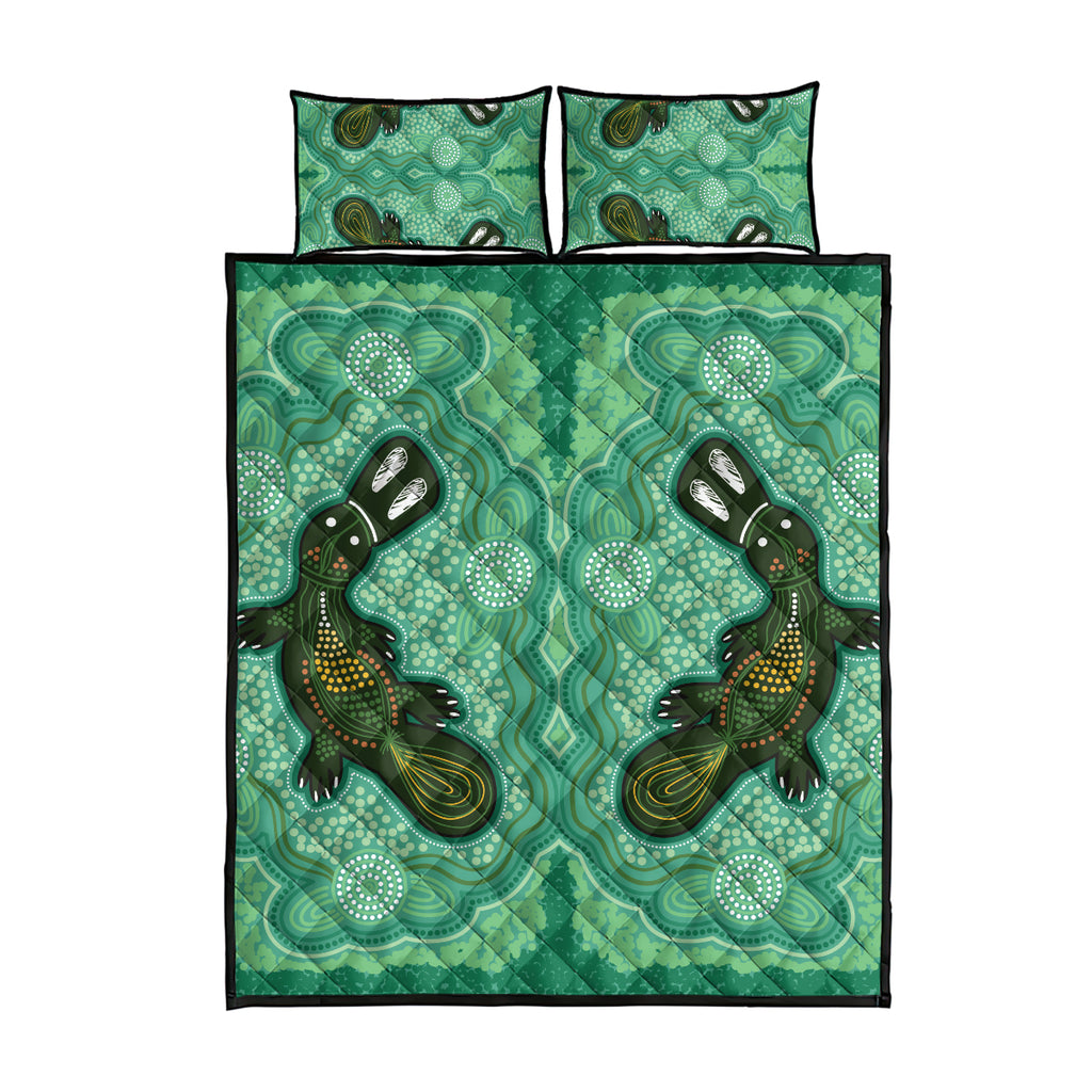 Aboriginal Dots Art Painting with Platypus Quilt Bed Set No 2