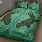 Aboriginal Dots Art Painting with Platypus Quilt Bed Set No 2