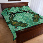 Aboriginal Dots Art Painting with Platypus Quilt Bed Set No 2