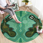 Aboriginal Dots Art Painting with Platypus Round Carpet No 2