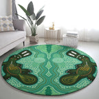 Aboriginal Dots Art Painting with Platypus Round Carpet No 2
