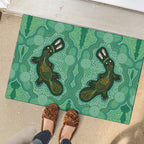 Aboriginal Dots Art Painting with Platypus Rubber Doormat No 2