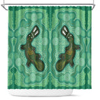 Aboriginal Dots Art Painting with Platypus Shower Curtain No 2