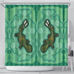 Aboriginal Dots Art Painting with Platypus Shower Curtain No 2