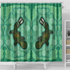 Aboriginal Dots Art Painting with Platypus Shower Curtain No 2