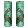 Aboriginal Dots Art Painting with Platypus Skinny Tumbler No 2
