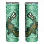 Aboriginal Dots Art Painting with Platypus Skinny Tumbler No 2
