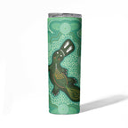 Aboriginal Dots Art Painting with Platypus Skinny Tumbler No 2