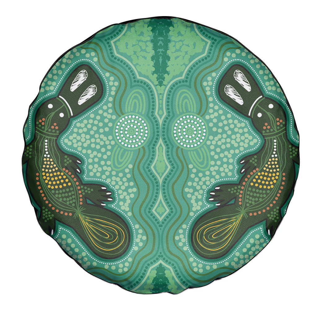Aboriginal Dots Art Painting with Platypus Spare Tire Cover No 2