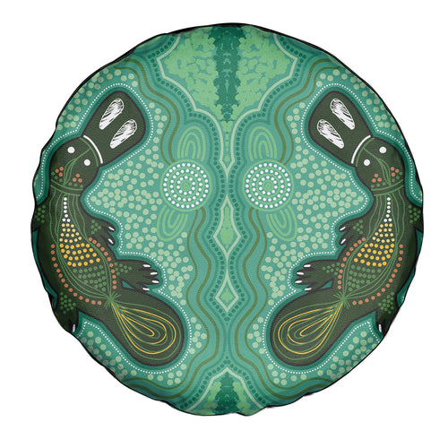 Aboriginal Dots Art Painting with Platypus Spare Tire Cover No 2
