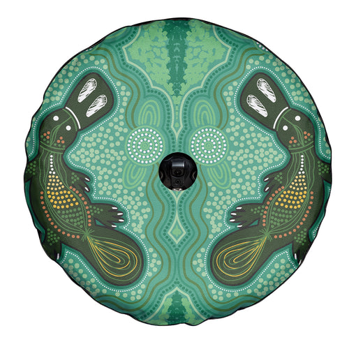Aboriginal Dots Art Painting with Platypus Spare Tire Cover No 2