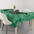 Aboriginal Dots Art Painting with Platypus Tablecloth No 2