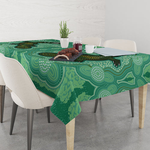 Aboriginal Dots Art Painting with Platypus Tablecloth No 2