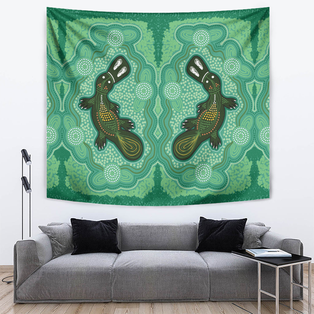 Aboriginal Dots Art Painting with Platypus Tapestry No 2