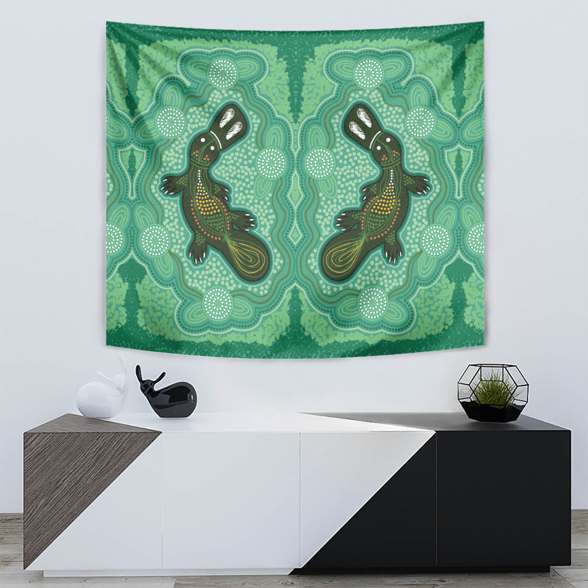 Aboriginal Dots Art Painting with Platypus Tapestry No 2