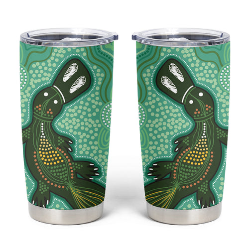 Aboriginal Dots Art Painting with Platypus Tumbler Cup No 2