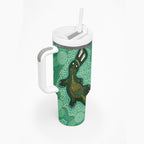 Aboriginal Dots Art Painting with Platypus Tumbler With Handle No 2