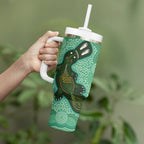 Aboriginal Dots Art Painting with Platypus Tumbler With Handle No 2