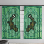 Aboriginal Dots Art Painting with Platypus Window Curtain No 2