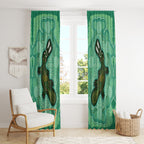 Aboriginal Dots Art Painting with Platypus Window Curtain No 2