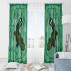Aboriginal Dots Art Painting with Platypus Window Curtain No 2