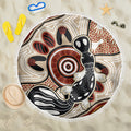Aboriginal Dots Art Painting with Platypus Beach Blanket No 3