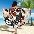 Aboriginal Dots Art Painting with Platypus Beach Blanket No 3