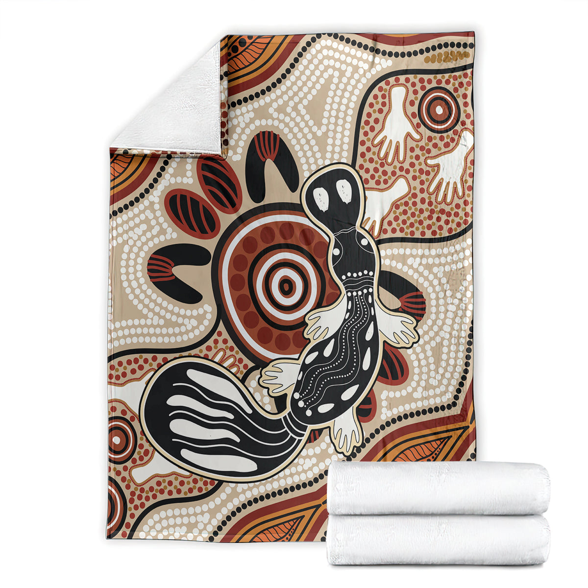 Aboriginal Dots Art Painting with Platypus Blanket No 3