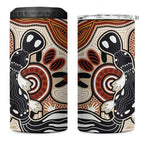 Aboriginal Dots Art Painting with Platypus 4 in 1 Can Cooler Tumbler No 3