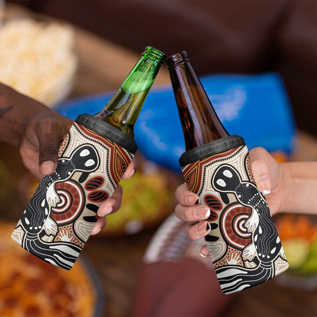 Aboriginal Dots Art Painting with Platypus 4 in 1 Can Cooler Tumbler No 3