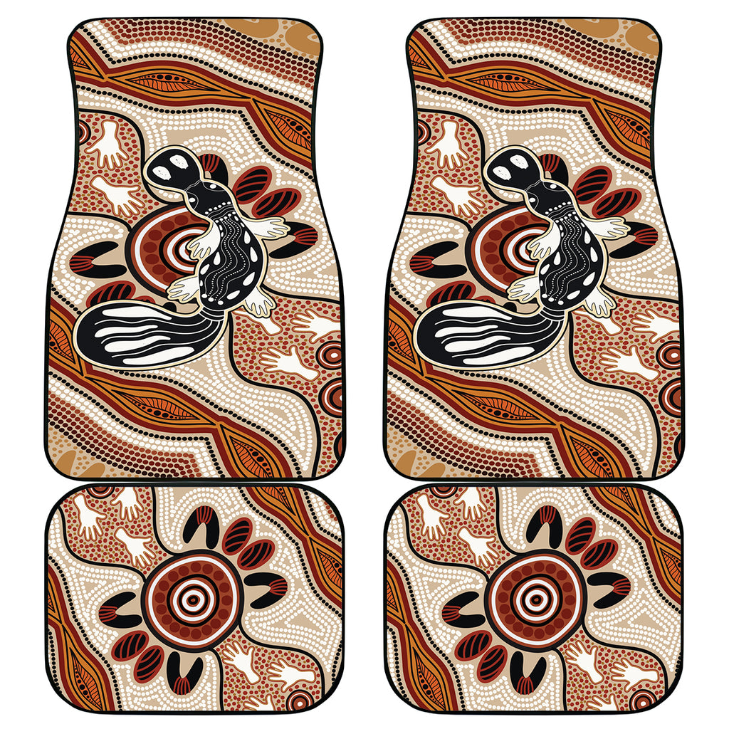 Aboriginal Dots Art Painting with Platypus Car Mats No 3