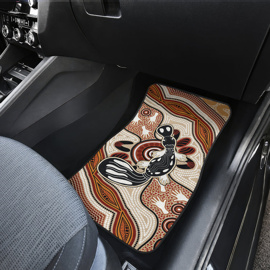 Aboriginal Dots Art Painting with Platypus Car Mats No 3