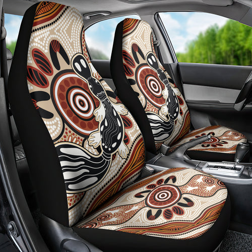 Aboriginal Dots Art Painting with Platypus Car Seat Cover No 3