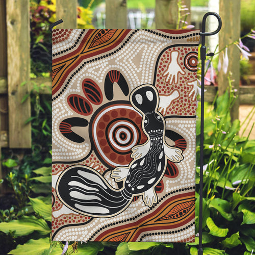 Aboriginal Dots Art Painting with Platypus Garden Flag No 3
