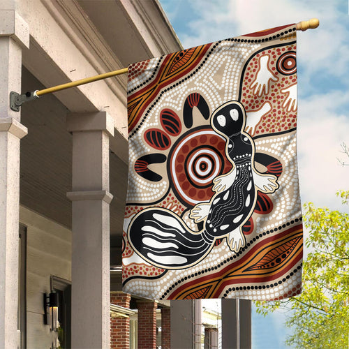Aboriginal Dots Art Painting with Platypus Garden Flag No 3