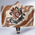 Aboriginal Dots Art Painting with Platypus Hooded Blanket No 3
