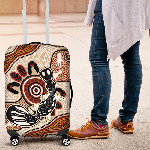 Aboriginal Dots Art Painting with Platypus Luggage Cover No 3