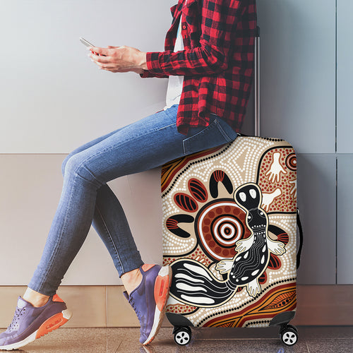 Aboriginal Dots Art Painting with Platypus Luggage Cover No 3