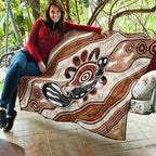 Aboriginal Dots Art Painting with Platypus Quilt No 3