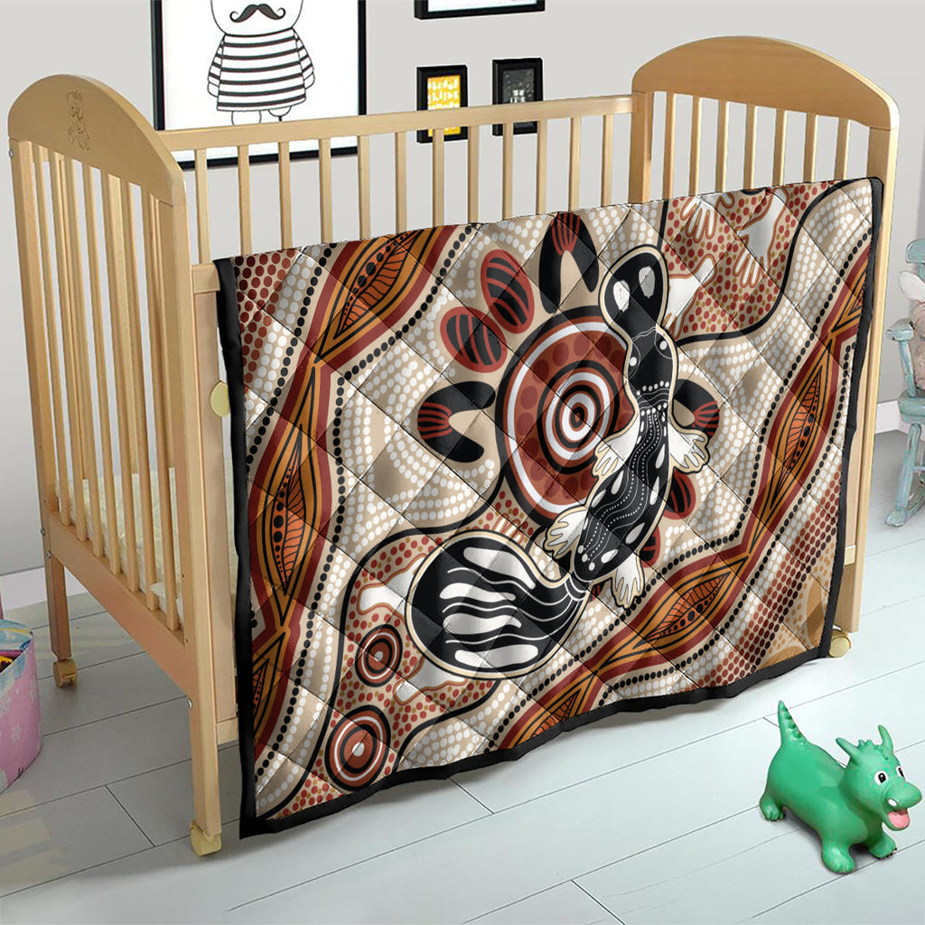 Aboriginal Dots Art Painting with Platypus Quilt No 3