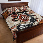 Aboriginal Dots Art Painting with Platypus Quilt Bed Set No 3