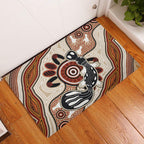 Aboriginal Dots Art Painting with Platypus Rubber Doormat No 3