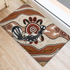 Aboriginal Dots Art Painting with Platypus Rubber Doormat No 3