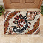 Aboriginal Dots Art Painting with Platypus Rubber Doormat No 3