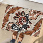Aboriginal Dots Art Painting with Platypus Rubber Doormat No 3