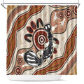 Aboriginal Dots Art Painting with Platypus Shower Curtain No 3