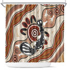 Aboriginal Dots Art Painting with Platypus Shower Curtain No 3