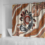 Aboriginal Dots Art Painting with Platypus Shower Curtain No 3