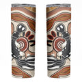 Aboriginal Dots Art Painting with Platypus Skinny Tumbler No 3
